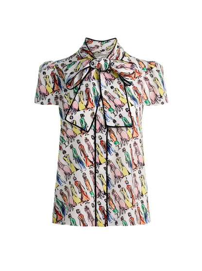 JEANNIE STACEFACE SILK BLOUSE
