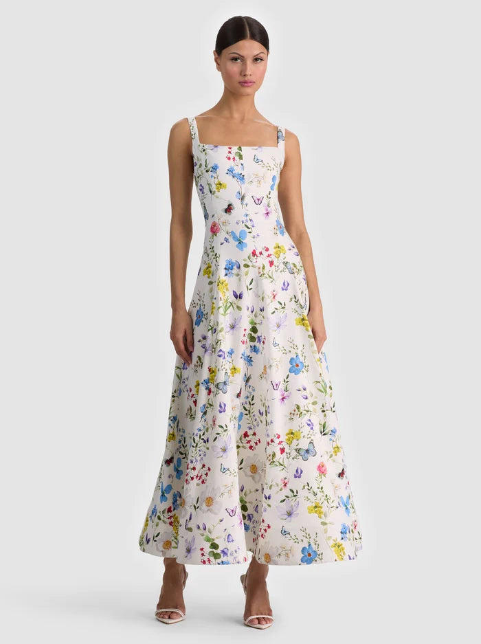 POLLY FLARED MIDI DRESS