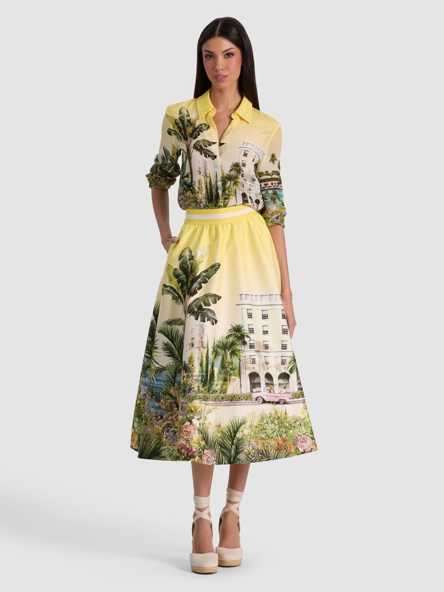 EARLA STACEFACE HR FLARE MIDI SKIRT