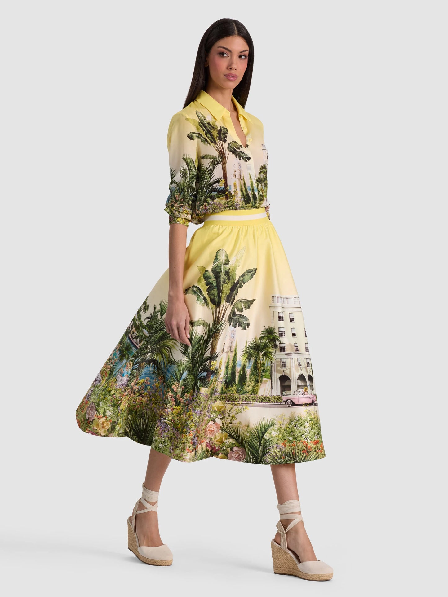 EARLA STACEFACE HR FLARE MIDI SKIRT