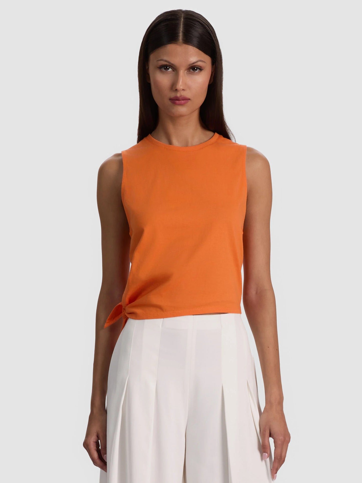 Orange Johnnie Side Tie Tank