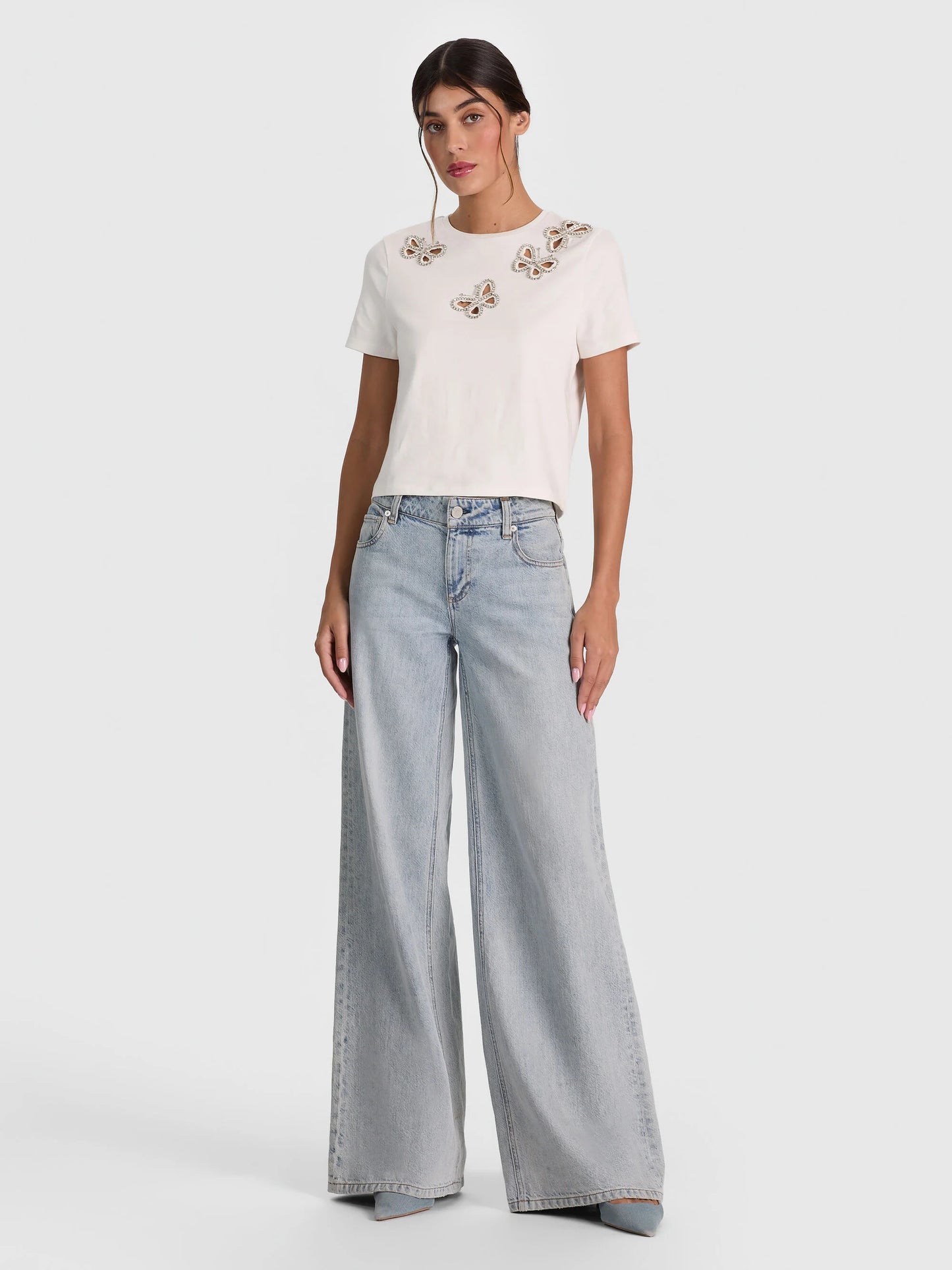 Cindy Embellished Cutout Tee