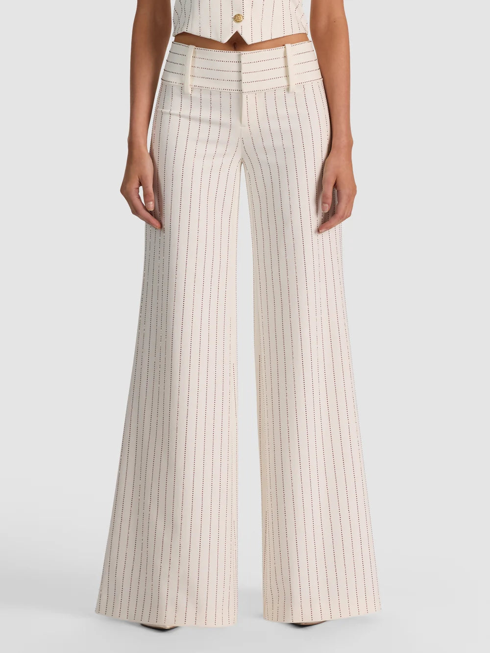 Off White & Gold Olivia Embellished Pant