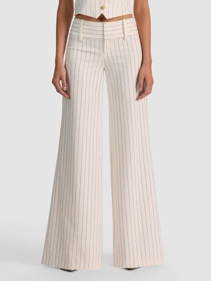 Off White & Gold Olivia Embellished Pant