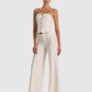 Off White & Gold Kelcey Embellished Strapless Vest