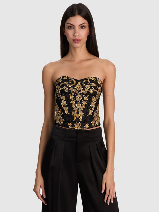Alecia Embellished Strapless Bustier