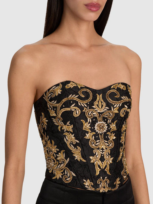 Alecia Embellished Strapless Bustier