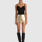 Mace Gold Vegan Leather Skort