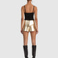 Mace Gold Vegan Leather Skort