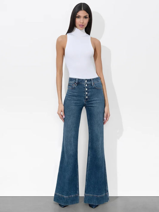 Alice + Olivia MISSA EXPOSED BUTTON JEAN