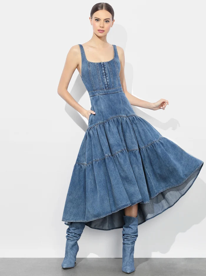 Alice + Olivia DIANA STRUCTURED MIDI DRESS The Augusta Clothing Company Alice + Olivia DIANA STRUCTURED MIDI DRESS The Augusta Clothing Company