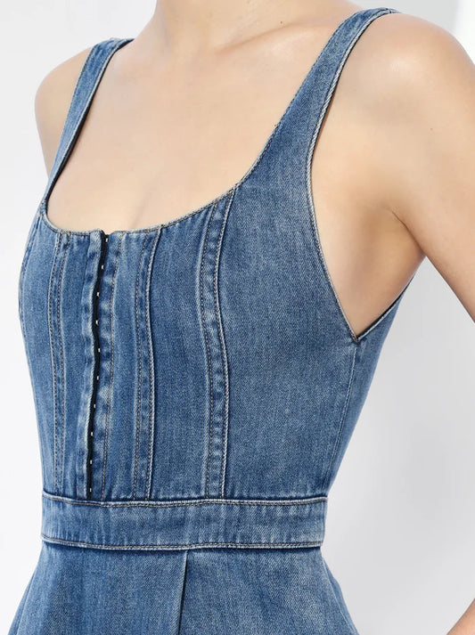 Alice + Olivia DIANA STRUCTURED MIDI DRESS
