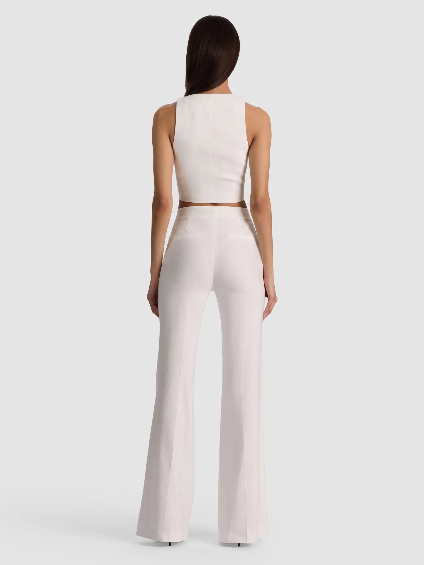 OFF WHITE LINDEN LINEN BOOTCUT TROUSER
