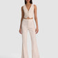 OATMEAL LINDEN LINEN BOOTCUT TROUSER