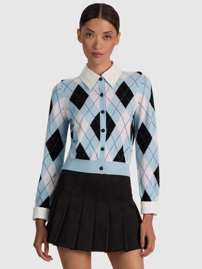 Argyle Dolly Collared Cardigan