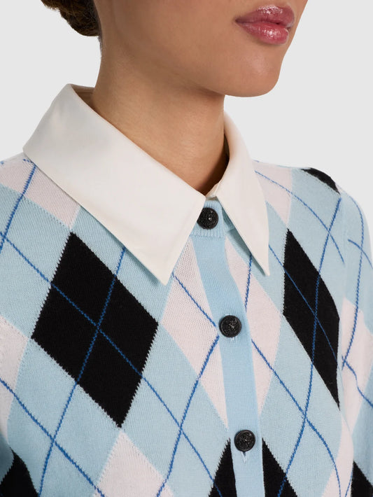 Argyle Dolly Collared Cardigan