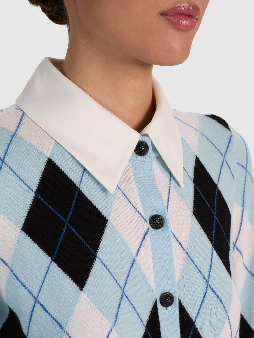 Argyle Dolly Collared Cardigan