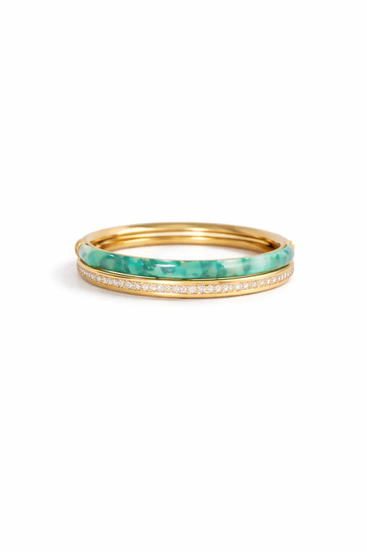 The Pave Stone Hinged Bracelet Duo