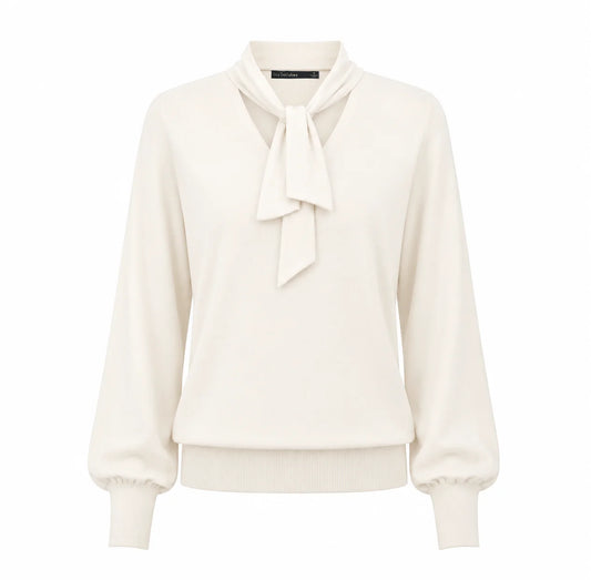 Merino Tie Neck Sweater