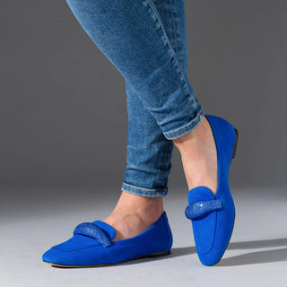 Isabella Brilliant Blue Suede Loafers