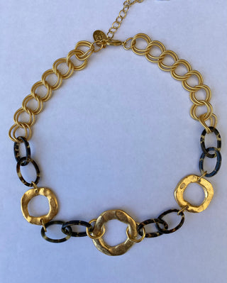 Gold Rec/Tortoise Necklace
