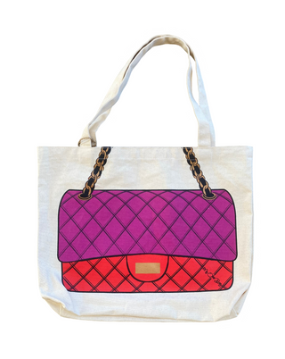 Jackie Canvas Tote Fuschia