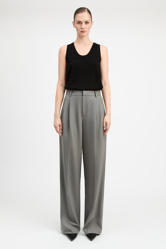 Ash Grey Christopher Wide Leg Pant