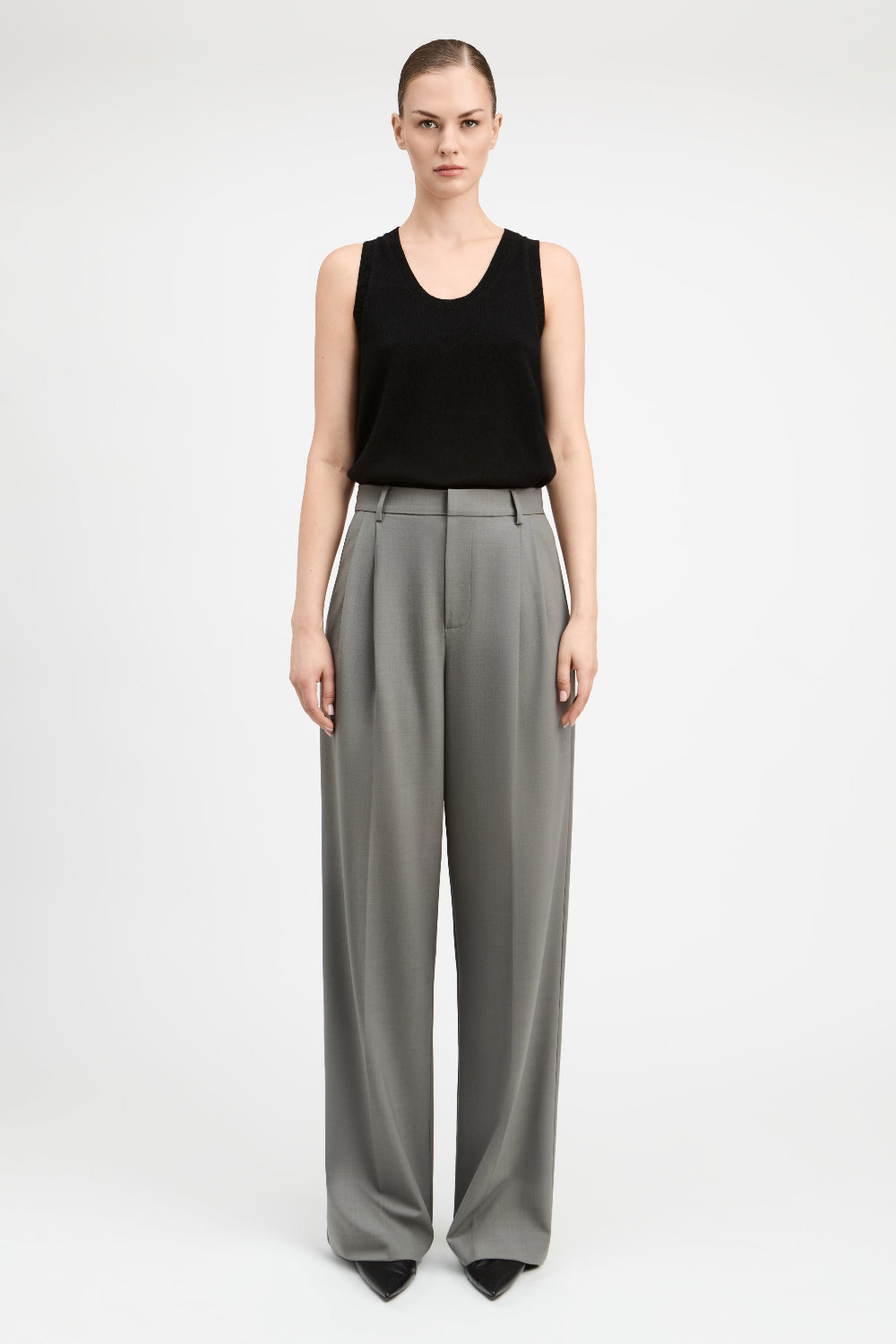 Ash Grey Christopher Wide Leg Pant