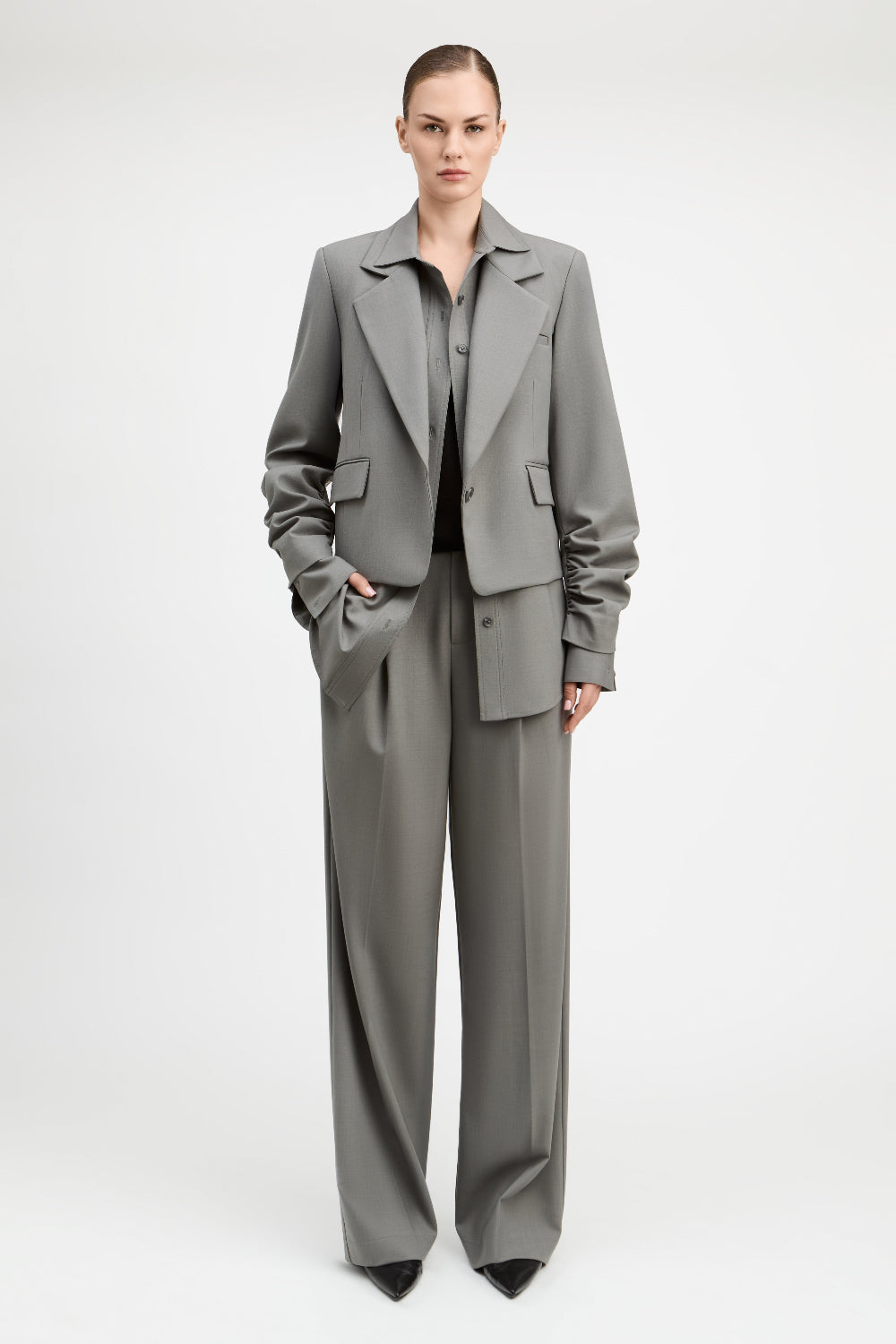 Ash Grey Charlie Single Breasted Blazer