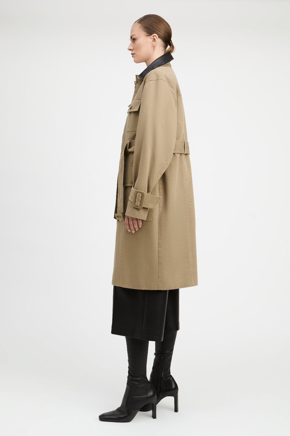 Washed Olive Landon Trench Coat