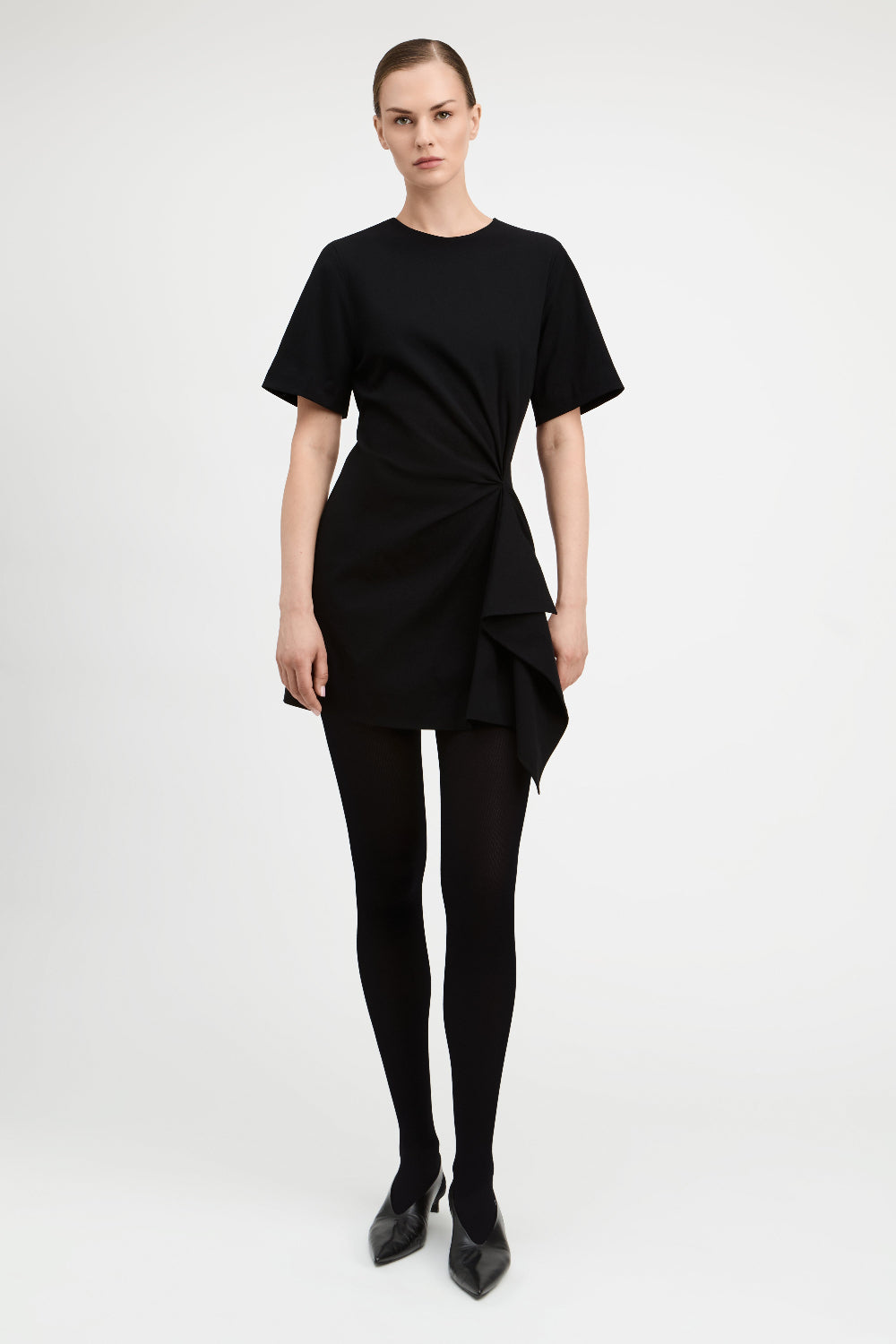 Black Daniel Origami Pleated Dress