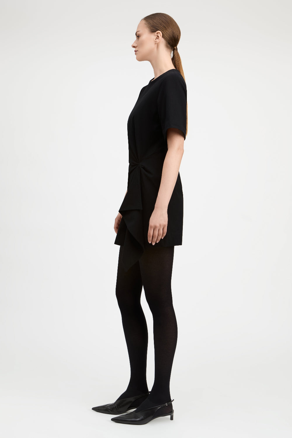 Black Daniel Origami Pleated Dress