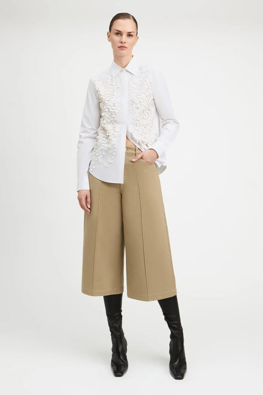 Washed Olive Cornelia Gaucho Pant