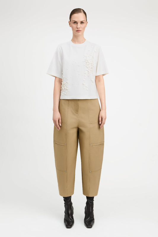 White Luke Cropped Tee