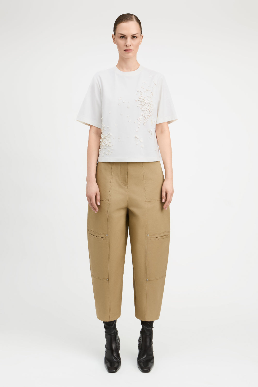 White Luke Cropped Tee