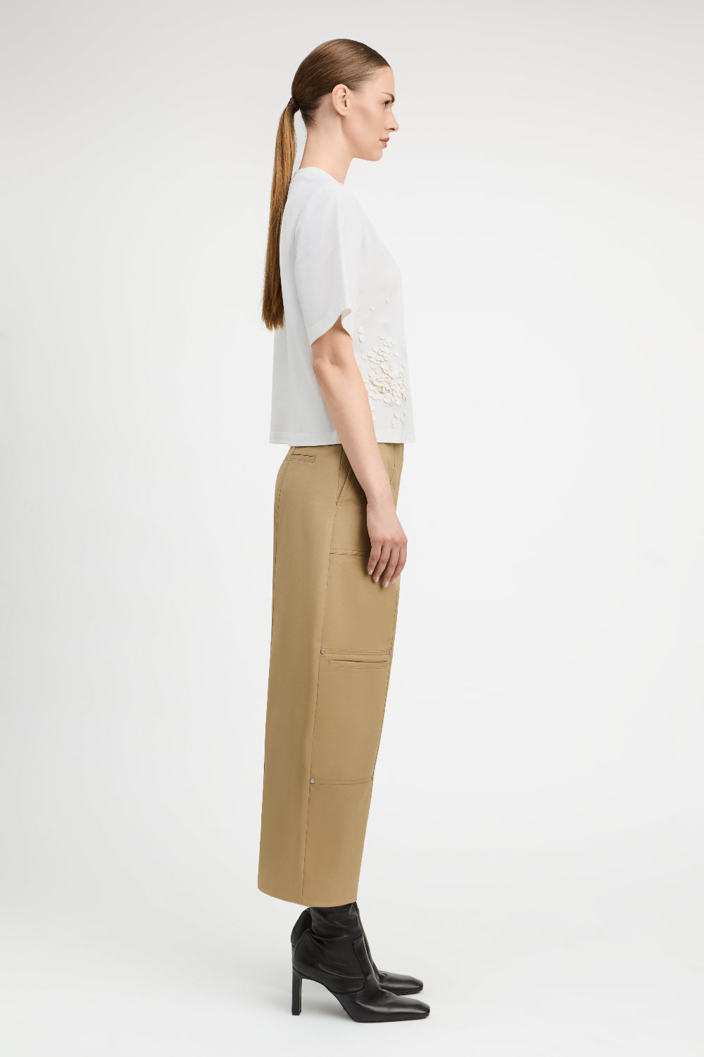 White Luke Cropped Tee