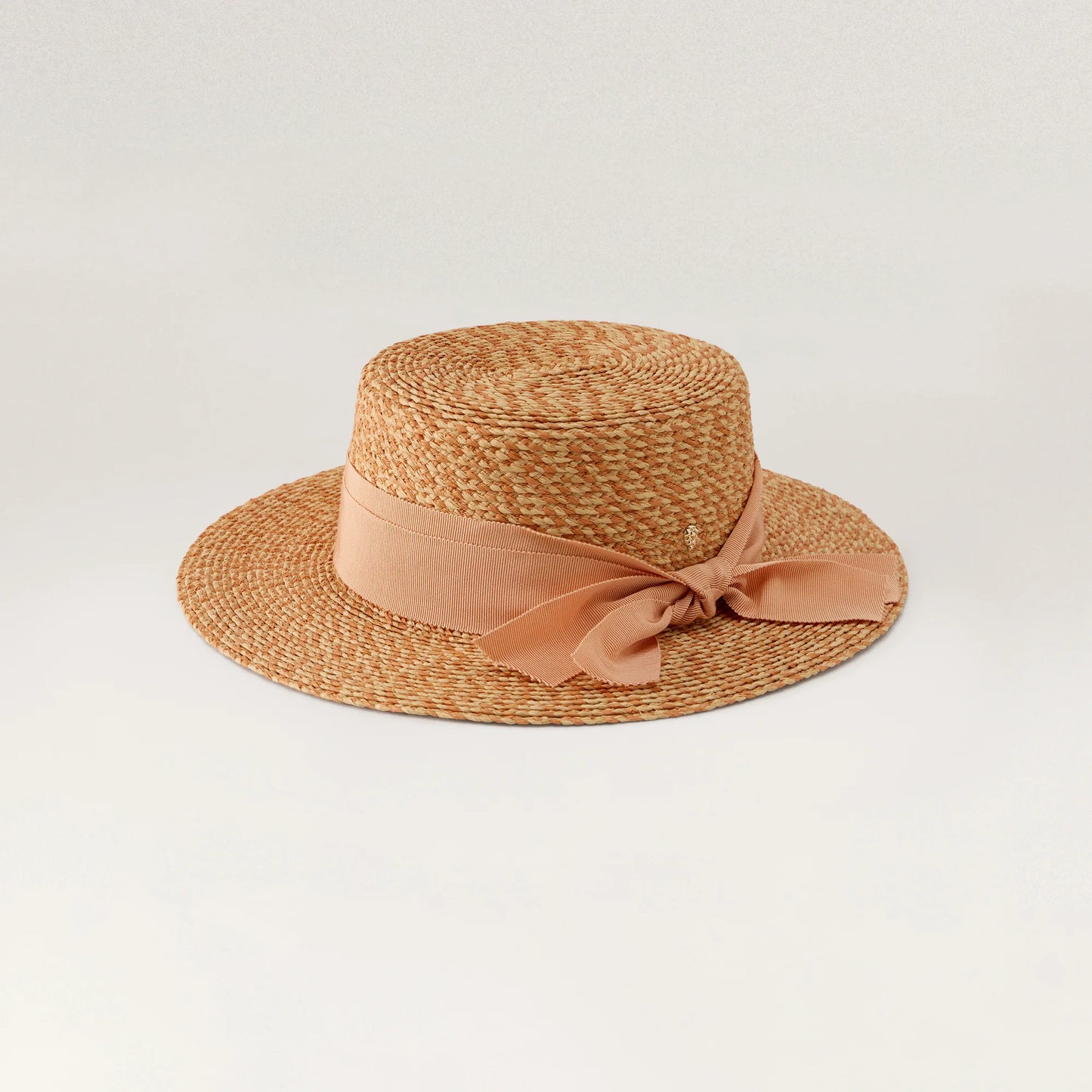 SALMON DULANI RAFFIA BRAID BOATER