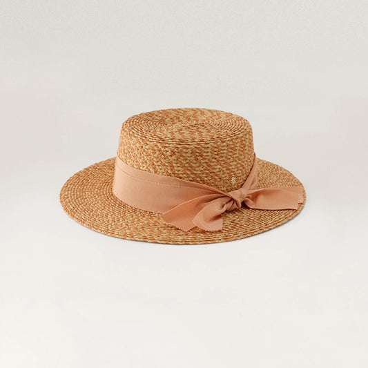 SALMON DULANI RAFFIA BRAID BOATER