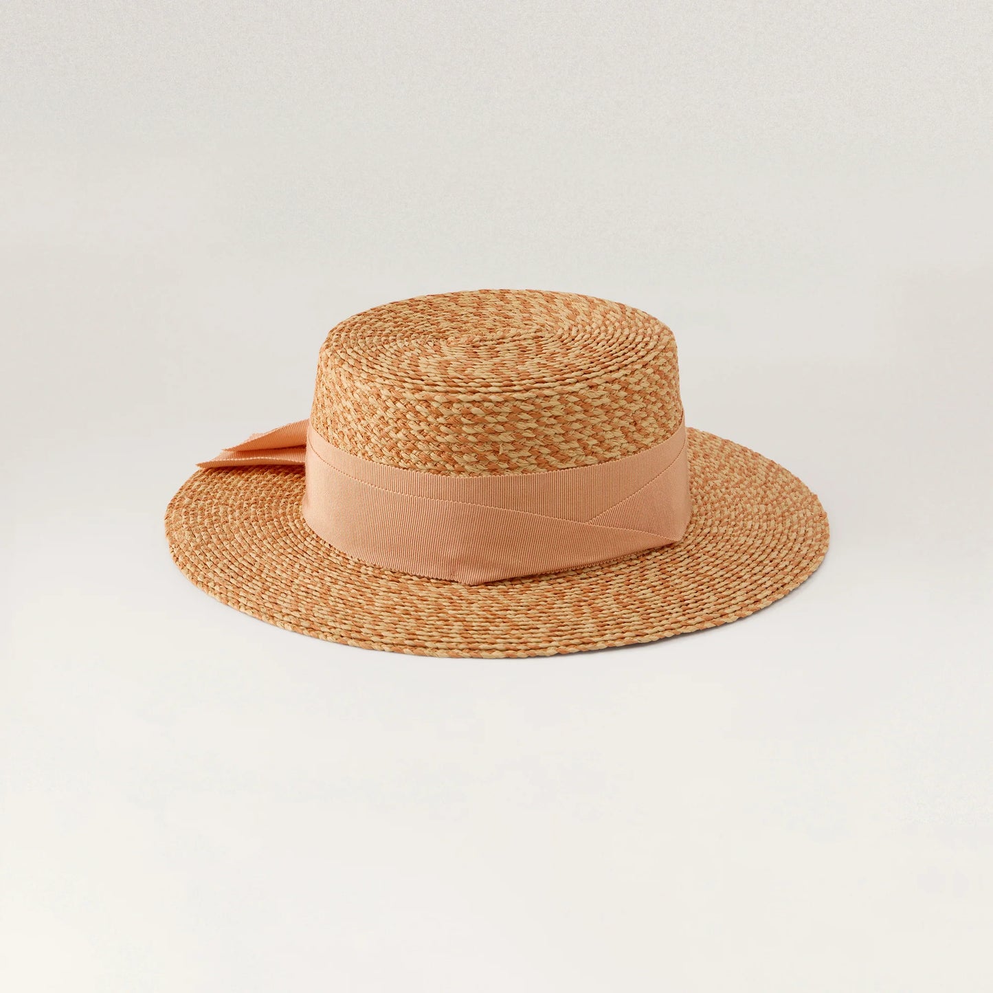 SALMON DULANI RAFFIA BRAID BOATER