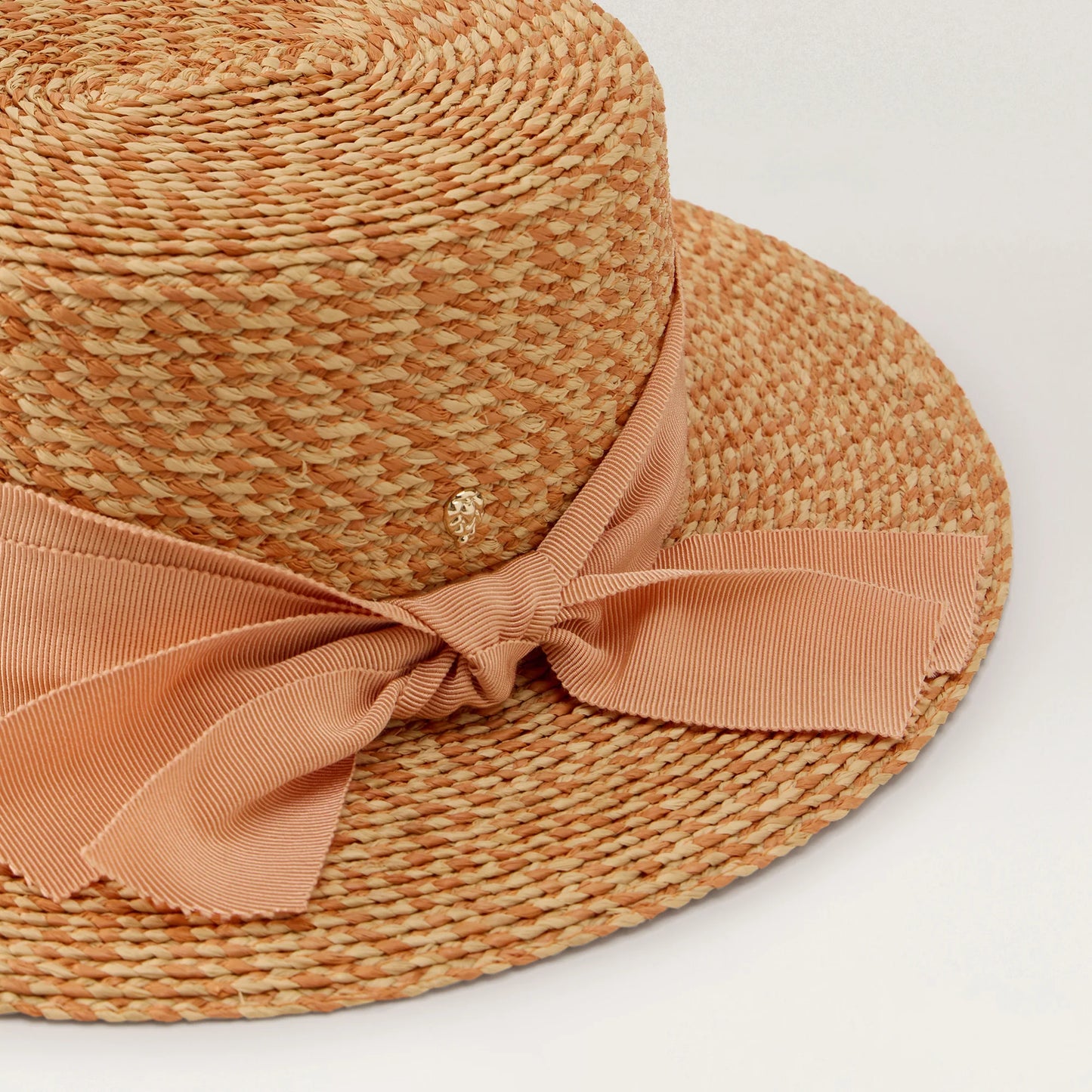 SALMON DULANI RAFFIA BRAID BOATER
