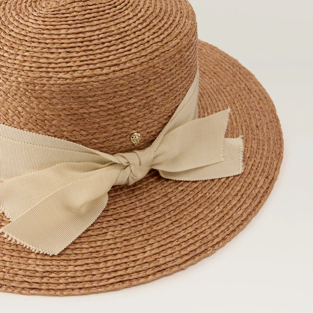 Dulani Raffia Braid Boater - Cream Ribbon