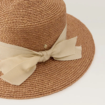 Dulani Raffia Braid Boater - Cream Ribbon