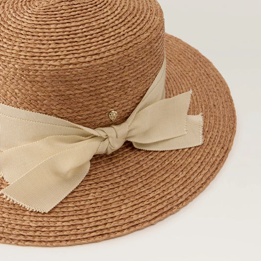 Dulani Raffia Braid Boater - Cream Ribbon