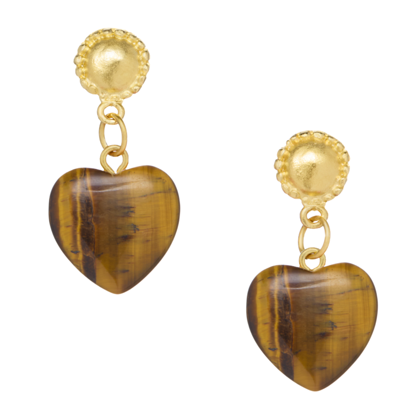Tiger's Eye Loren Heart Earrings