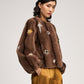 Taupe Jewel Clusters Faux Mink Benson Coat