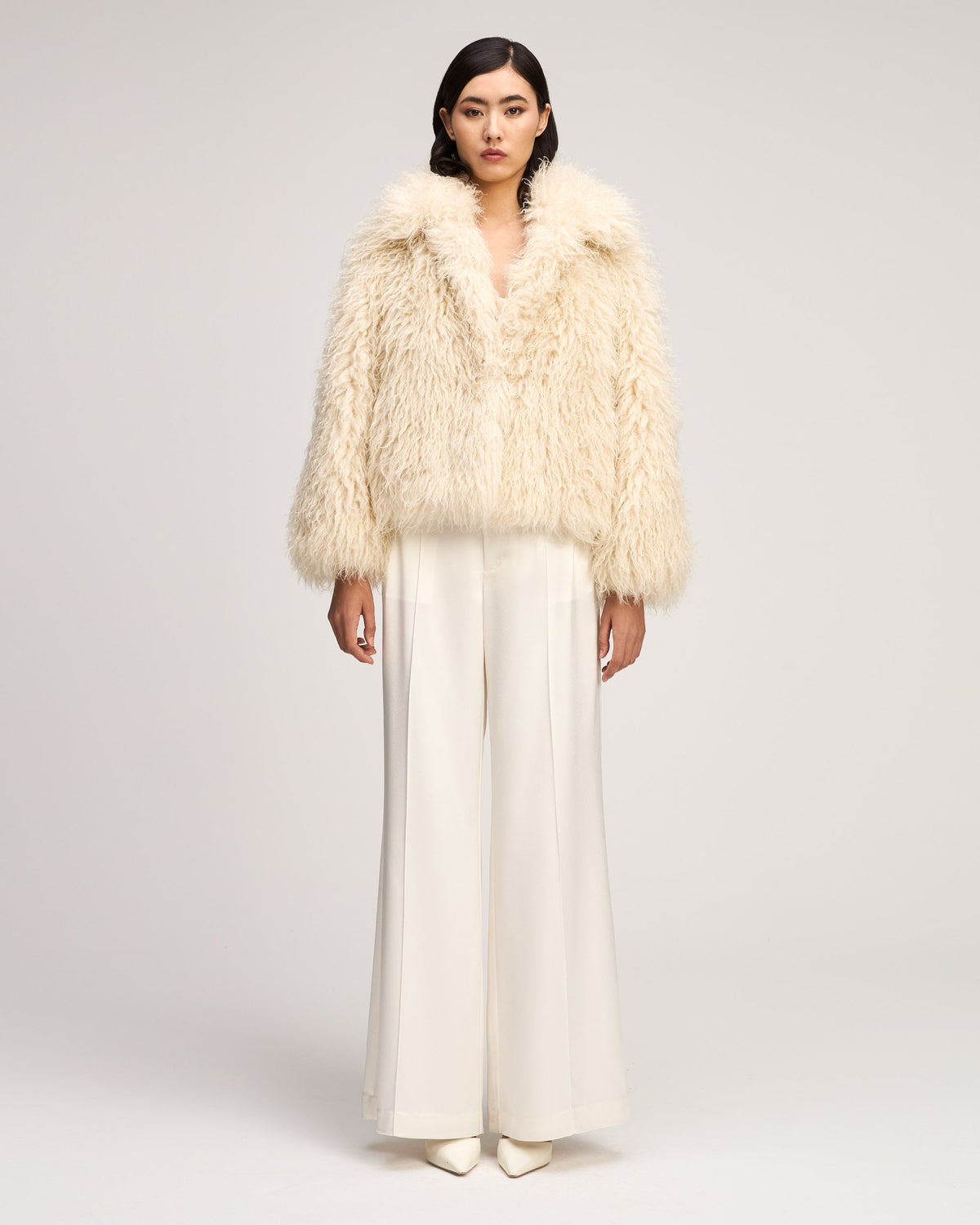 Dark Gardenia Curly Lamb Geraldine Coat