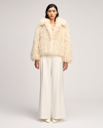 Dark Gardenia Curly Lamb Geraldine Coat