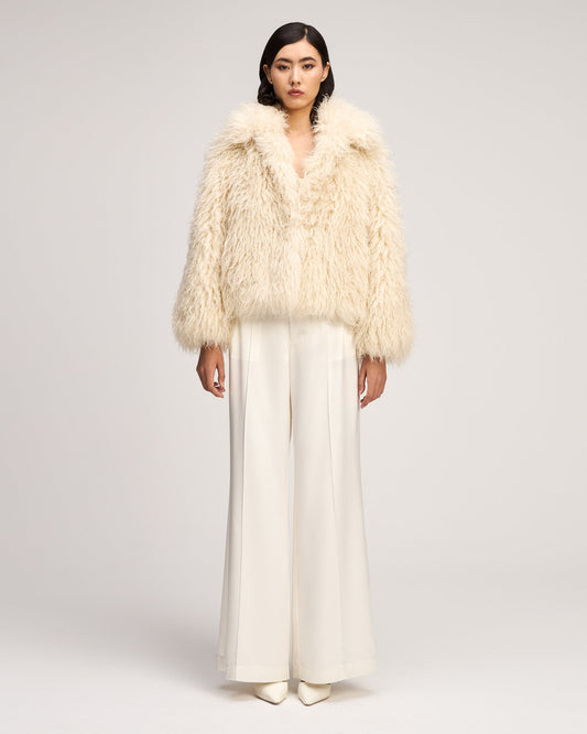Dark Gardenia Curly Lamb Geraldine Coat
