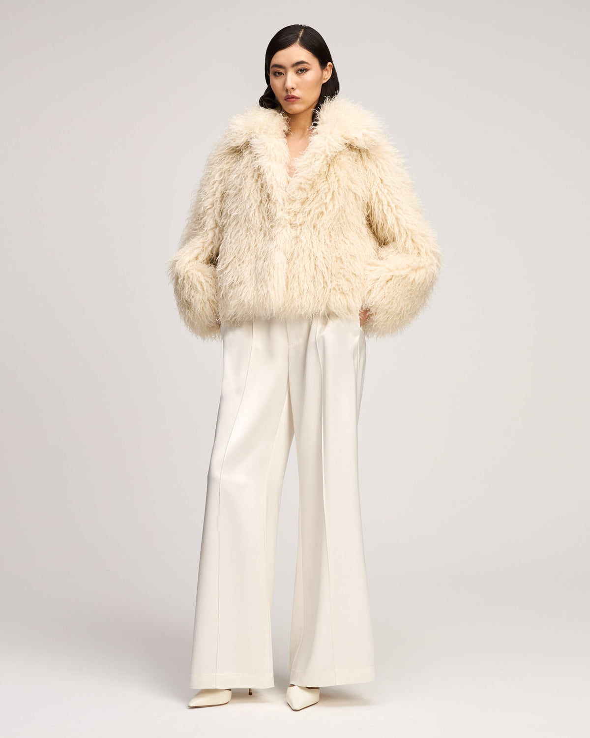 Dark Gardenia Curly Lamb Geraldine Coat