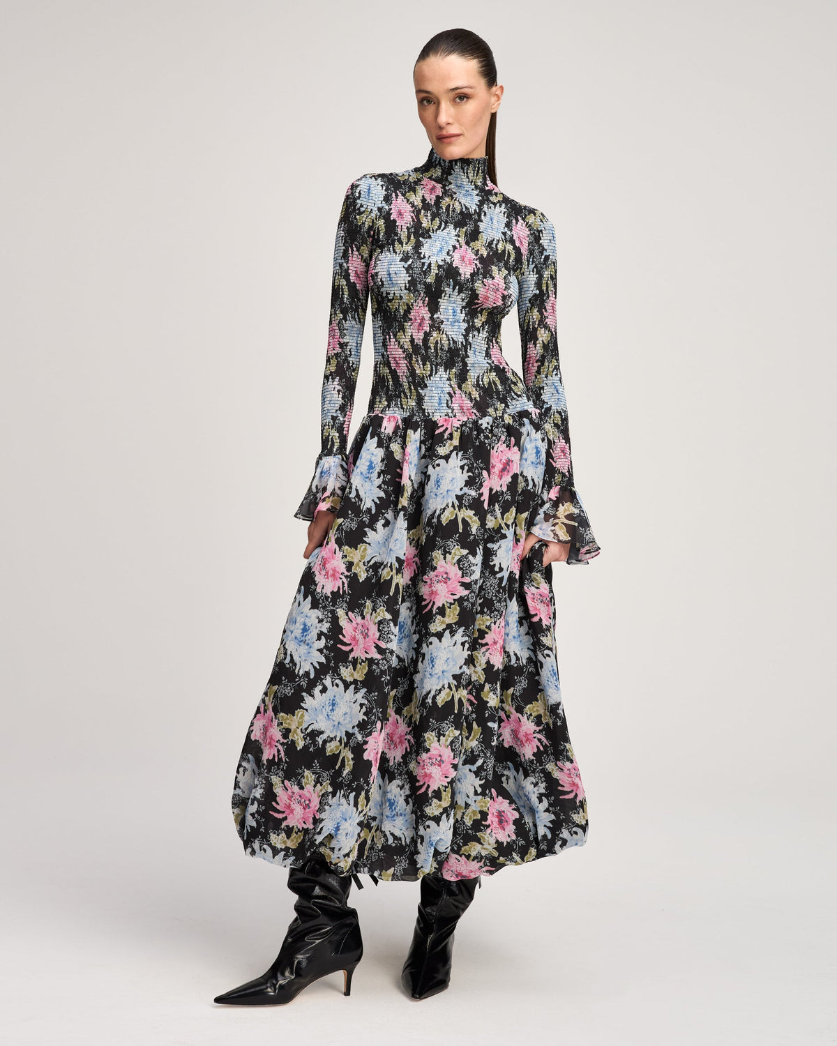 Black Multi Ikat Dahlia Ismene Dress